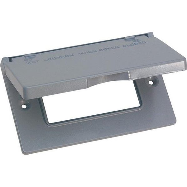 Totalturf Electrical Box Cover, 1 Gang, Rectangular, Aluminum, GFCI TO613300